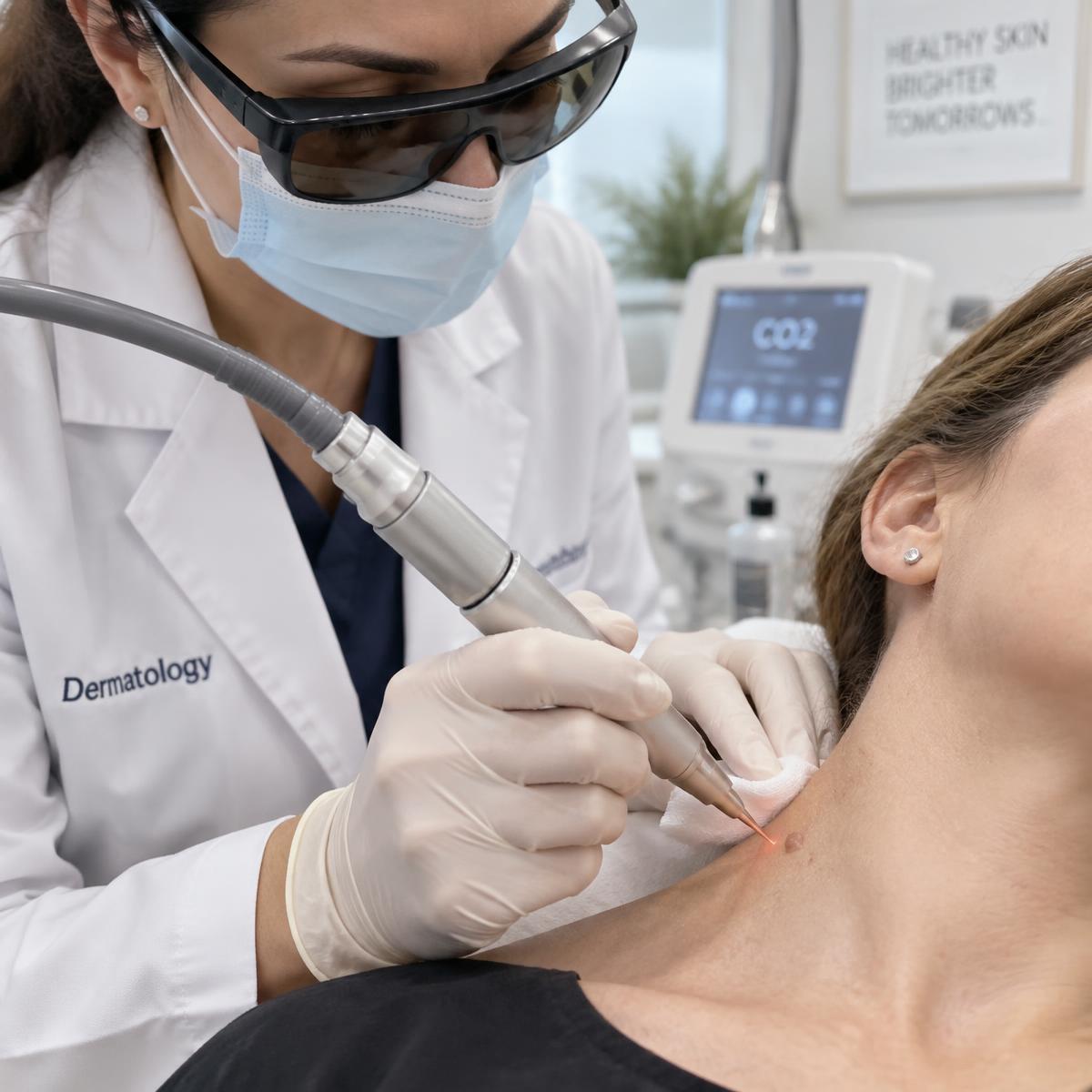 CO₂ laser removal of skin tags, warts and papillomas: how it works, what it costs, how it heals